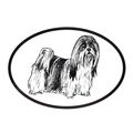 Dog Breed Oval Vinyl Car Decal Black & White St...