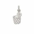 Sterling Silver BasketBall Ball and Net Charm P...