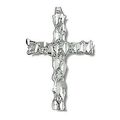 Sterling Silver Diamond Cut Rock Cross Pendant
