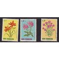 SAN MARINO 1971 FLOWERS 3 X VALUES MINT