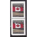 Canada 1992 Flag over Prairie 43c Fine Used Pai...