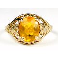 Mexican Fire Opal, 3 cts, 10KY Gold Ring, R004