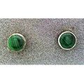Malachite Sterling Silver Gemstone Stud Earrings 5