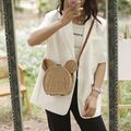 Rattan Straw Shoulder Crossbody Bag Purse Cute ...