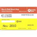 Bus & Rail Short Hop Adult Monthly Ticket issue...