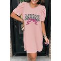 Blossom MAMA Bow Patched Graphic Puff Sleeve Co...