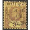 Sierra Leone 1907 SG104 3d Purple/Yellow Fine U...