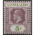 Sierra Leone 1921 SG138 5d Purple & Olive-Green...