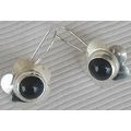 Black flowers earrings
