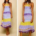 Raga Tropicbird Boho Tassel Halter Dress Women'...