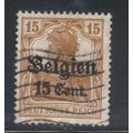 GERMAN OCCUPATION OF BELGIUM 1916 SURCHARGE 15c...