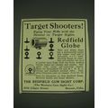 1932 Redfield Globe Gun Sight Ad - Target Shooters!