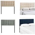 King Fabric Headboard Button Tufted Upholstered...