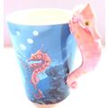 Seahorse Mug with Seahorse Shaped Handle Cerami...
