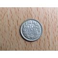 Netherlands 1938 10 Silver Cents Coin