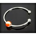 1 Pcs Silver Plated Bangle Bracelet Fits Europe...