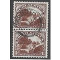 ZAF 1933 SE~TE PAIR 4d 'NATIVE KRAAL ' FINE USE...