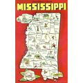 United States MISSISSIPPI Map Postcard (Dexter ...
