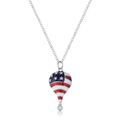 1 Ct Patriotic Hot Air Balloon Rhodium Necklace...