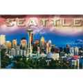 Seattle Washington Skyline Glass Fridge Magnet
