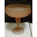 Pink Patterned glass Compote vintage 1970's