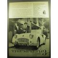1957 Triumph TR-3 Car Ad - Stops 'em every time