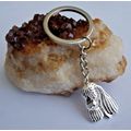 SPRINGER SPANIEL SILVER METAL KEY RING IN VELVE...