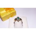 Estate .45ctw Natural Marq Emerald and Diamond ...