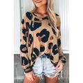 Leopard Print Long Sleeve Loose Top