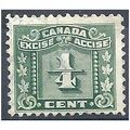 Canada c1900 1/4c Deep Green Excise Duty Fine Used