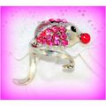 Summer Gift Pink Crystal Fish Brooch Jumper Cla...