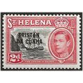 Tristan Da Cunha 1952 SG4 2d Black & Scarlet Mo...