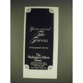 1985 Washington Hilton Towers Ad - You've earned the Towers Unsurpassed Service