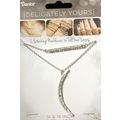 Rhinestone Bar and Moon Necklaces - Silver #355...