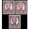 584, Mint NH 3¢ WHOLESALE GROUP OF 3 CV $180 - ...