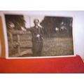 UNKNOWN YOUNG LADY on the fence, antique gloss ...