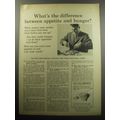 1957 Sugar Information, Inc. Ad - the difference between appetite and hunger