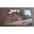 1930 fr Postcard - An Old Manx Cottage - Isle o...
