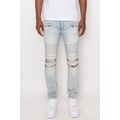 Men Creased Biker Denim Jeans