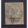 INDIA 1927-9 GEORGE V 4A CHAMBA STATE SERVICE O...