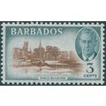 Barbados 1950 3c. reddish brown & blue-green SG...