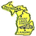 Michigan The Wolverine State Yellow Souvenir Fr...