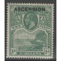 Ascension King George KGV 1922 1d Green Mounted...