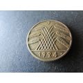 1924 GERMANY 10 RENTENPFENNIG J MINT MARK FREE ...