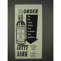 1940 Cutty Sark Scotch Whisky Ad - Order