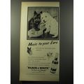 1953 Black & White Scotch Ad - Music to your ears