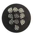 Pack of 10 Tibetan Silver Pentagram Pendant Cha...