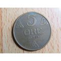 Norway 1939 5 Ore Coin