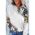 Gray Bleached Tie Dye Kangaroo Pocket Drawstrin...