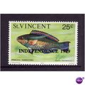 ST VINCENT 1979 INDEPENDENCE 25c PRINCESS PARRO...